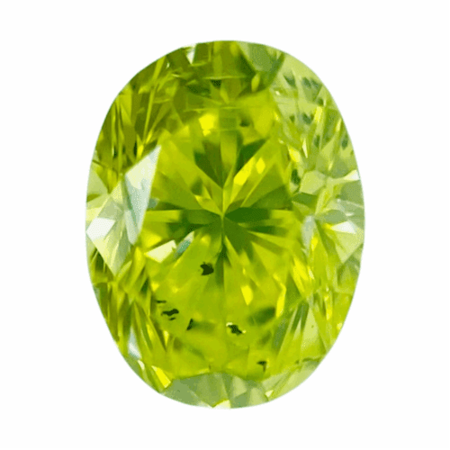 0.154 ct <br> Fancy Vivid Yellow Green <br> SI2